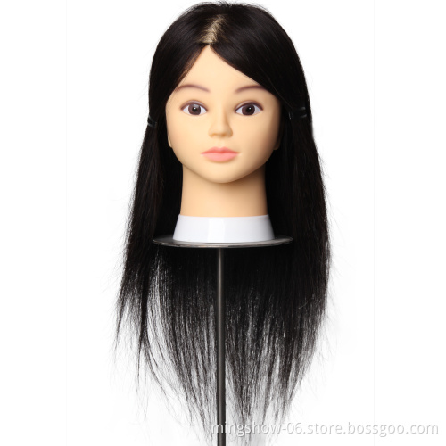 Barber styling black doll head human hair training head sales
